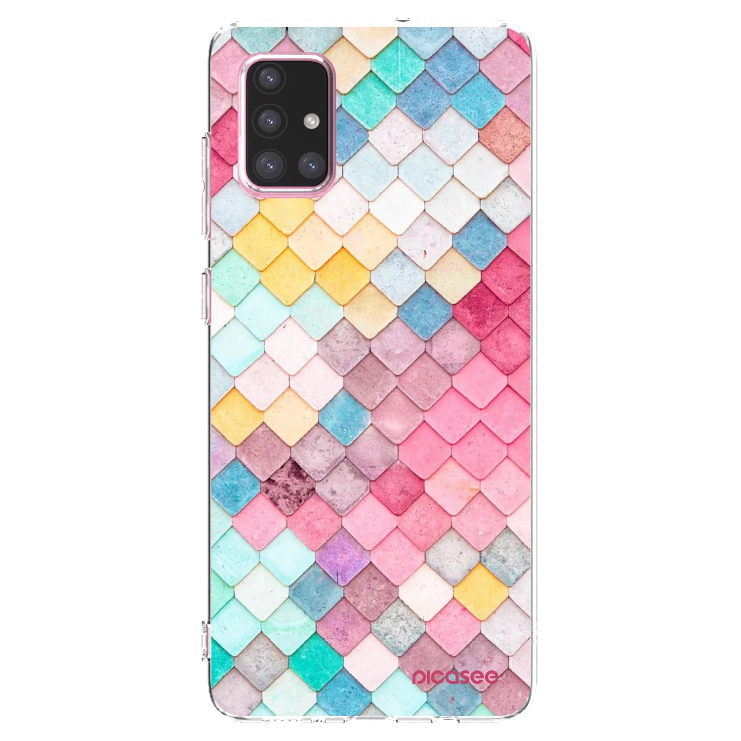 Picasee Samsung Galaxy A71 A715F Hülle - Transparentes Silikon - Farbiges Dach