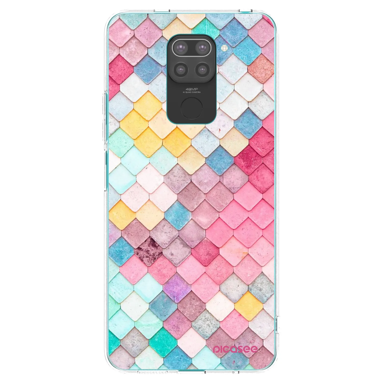Picasee Xiaomi Redmi Note 9 Hülle - Schwarzes Silikon - Farbiges Dach