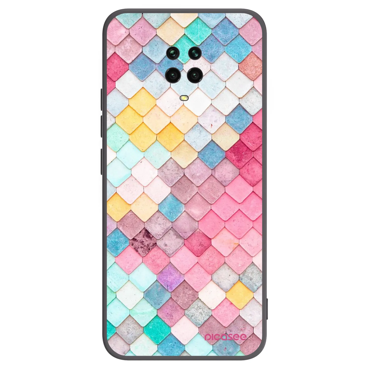 Picasee Xiaomi Redmi Note 9S Hülle - Schwarzes Silikon - Farbiges Dach