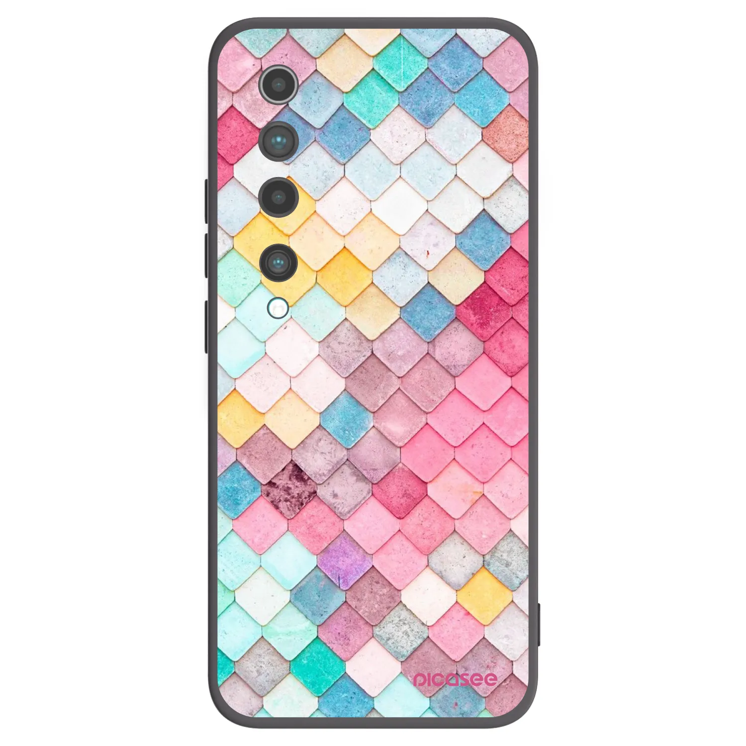 Picasee Xiaomi Mi 10 Hülle - Schwarzes Silikon - Farbiges Dach