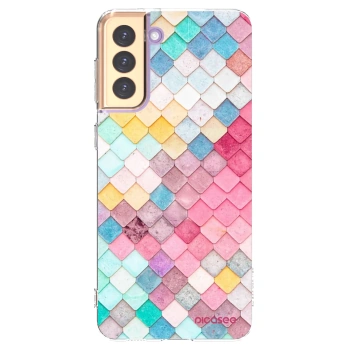 Picasee Samsung Galaxy S21+ 5G G996F Hülle - Transparentes Silikon - Farbiges Dach