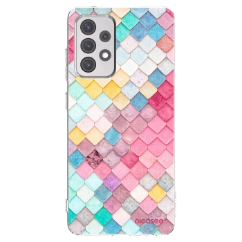 Picasee Samsung Galaxy A52 5G A525F Hülle - Transparentes Silikon - Farbiges Dach