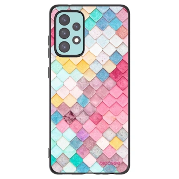 Picasee Samsung Galaxy A72 A725F Hülle - Schwarzes Silikon - Farbiges Dach