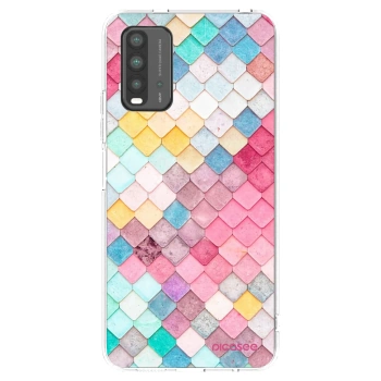 Picasee Xiaomi Redmi 9T Hülle - Transparentes Silikon - Farbiges Dach