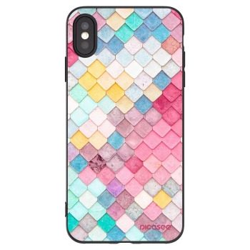 Picasee Apple iPhone XS Max Hülle - Schwarzes Silikon - Farbiges Dach