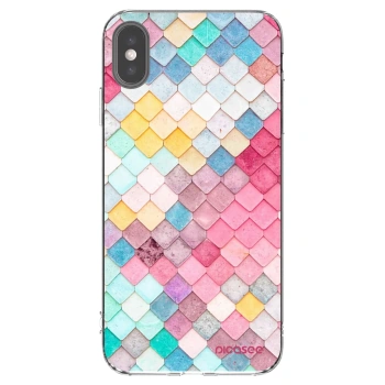 Picasee Apple iPhone XS Max Hülle - Transparentes Silikon - Farbiges Dach
