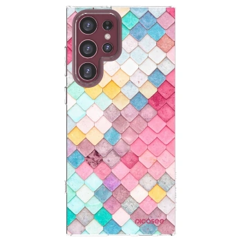 Picasee Samsung Galaxy S22 Ultra 5G Hülle - Transparentes Silikon - Farbiges Dach