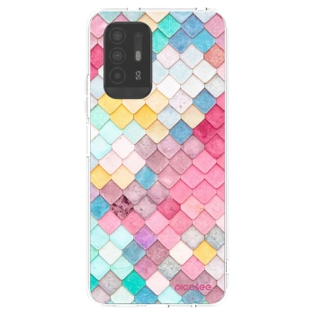 Picasee OPPO A94 5G Hülle - Transparentes Silikon - Farbiges Dach