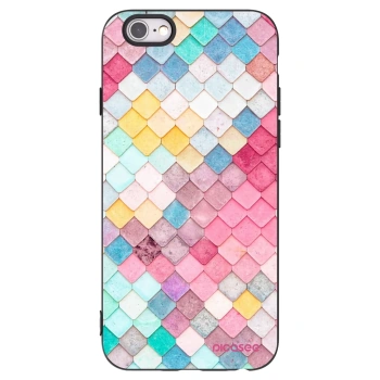 Picasee Apple iPhone 6/6S Hülle - Schwarzes Silikon - Farbiges Dach