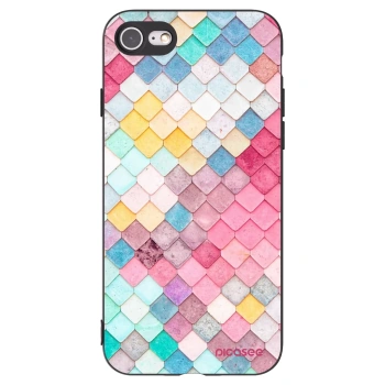 Picasee Apple iPhone 7 Hülle - Schwarzes Silikon - Farbiges Dach