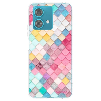 Picasee Motorola Edge 40 Neo Hülle - Transparentes Silikon - Farbiges Dach