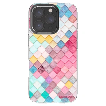 Picasee Apple iPhone 16 Pro Hülle - Transparentes Silikon - Farbiges Dach