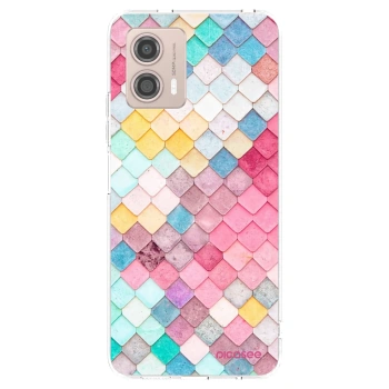 Picasee Motorola Moto G53 5G Hülle - Transparentes Silikon - Farbiges Dach