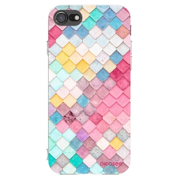 Picasee Apple iPhone 7 Hülle - Transparentes Silikon - Farbiges Dach