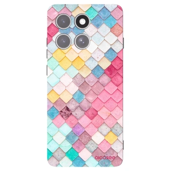 Picasee Motorola Edge 60 Pro Hülle - Schwarzes Silikon - Farbiges Dach