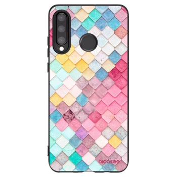 Picasee Huawei P30 Lite Hülle - Schwarzes Silikon - Farbiges Dach