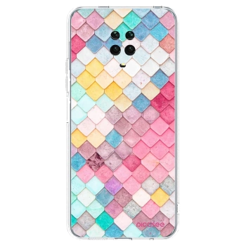 Picasee Xiaomi Redmi Note 9S Hülle - Transparentes Silikon - Farbiges Dach