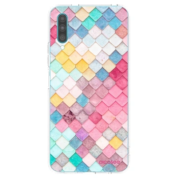 Picasee Samsung Galaxy A30s A307F Hülle - Transparentes Silikon - Farbiges Dach