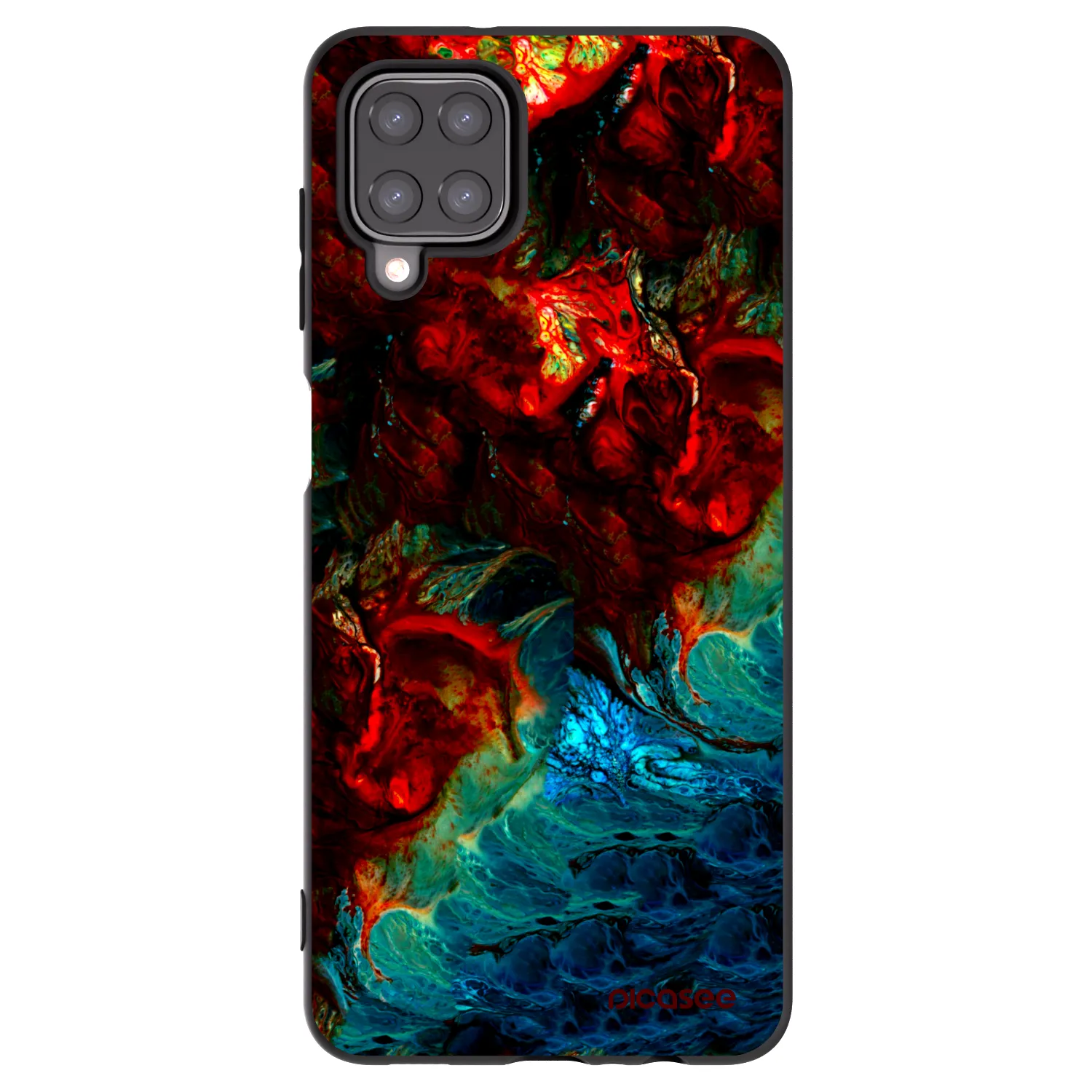 Picasee Samsung Galaxy M12 M127F Hülle - Schwarzes Silikon - Universe