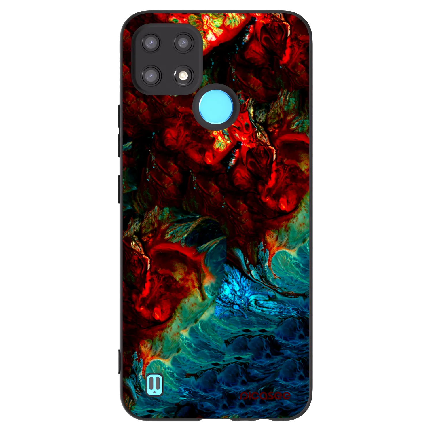 Picasee Realme C21 Hülle - Schwarzes Silikon - Universe