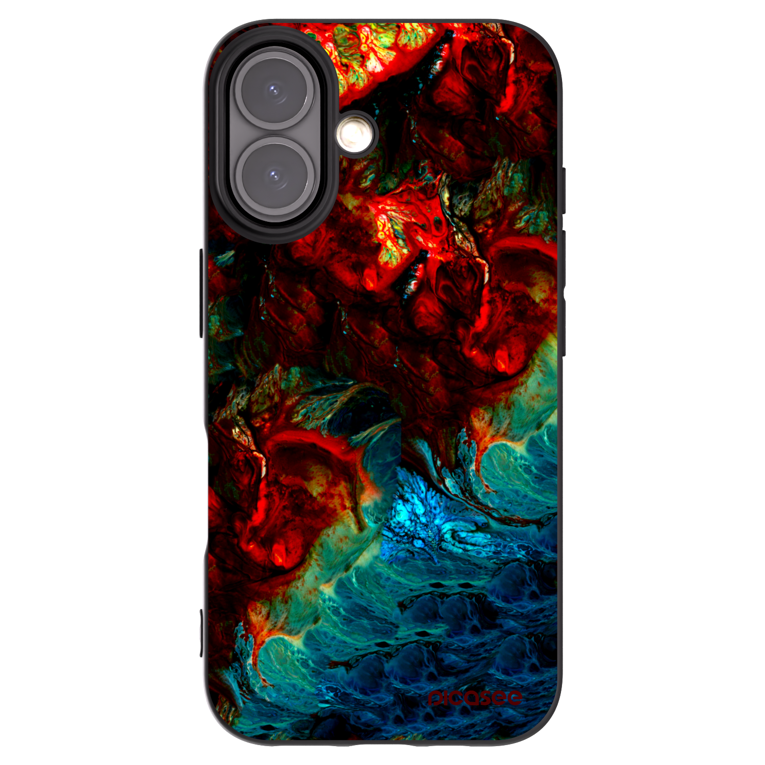 Picasee Apple iPhone 16 Hülle - Schwarzes Silikon - Universe