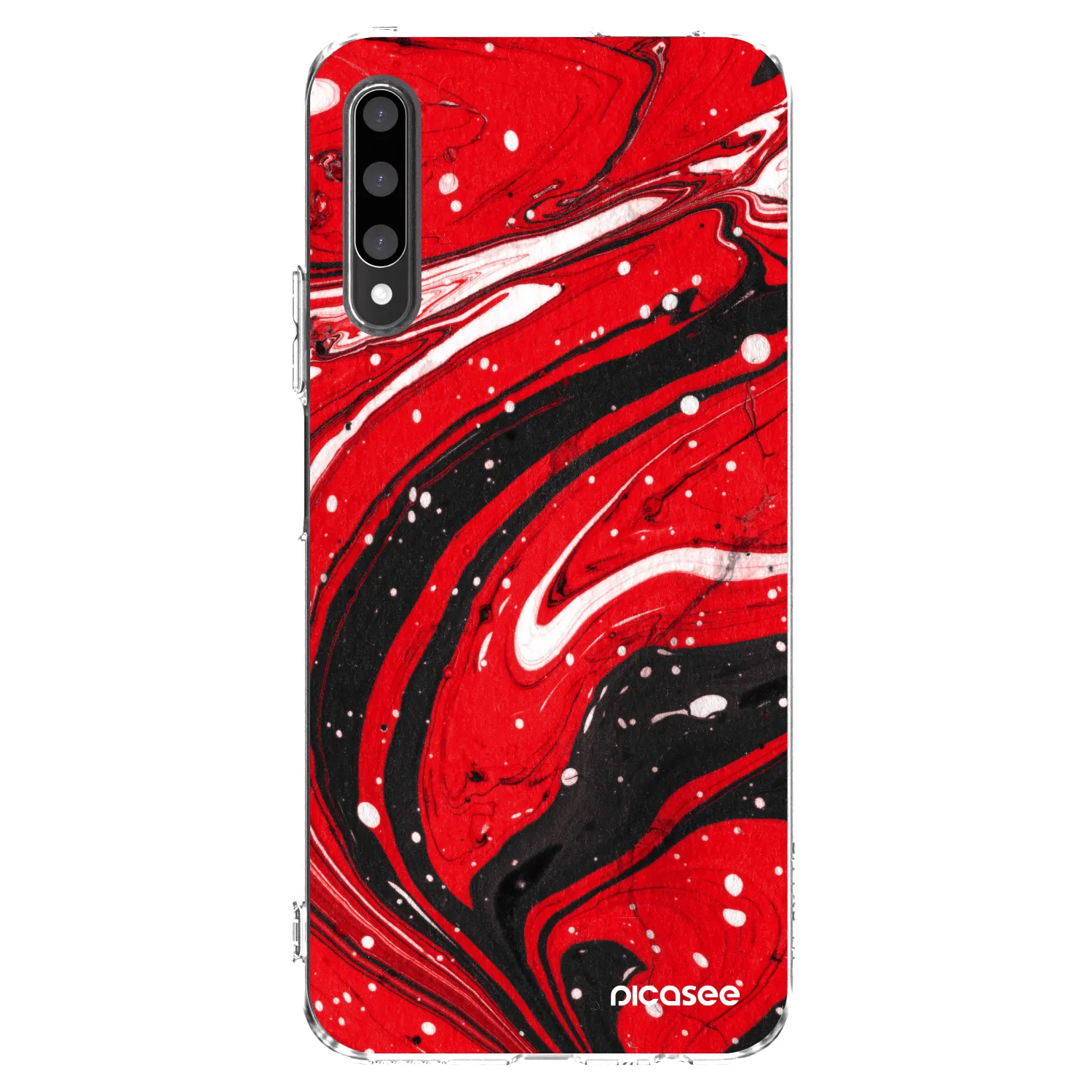 Picasee Honor 9X Pro Hülle - Transparentes Silikon - Red black