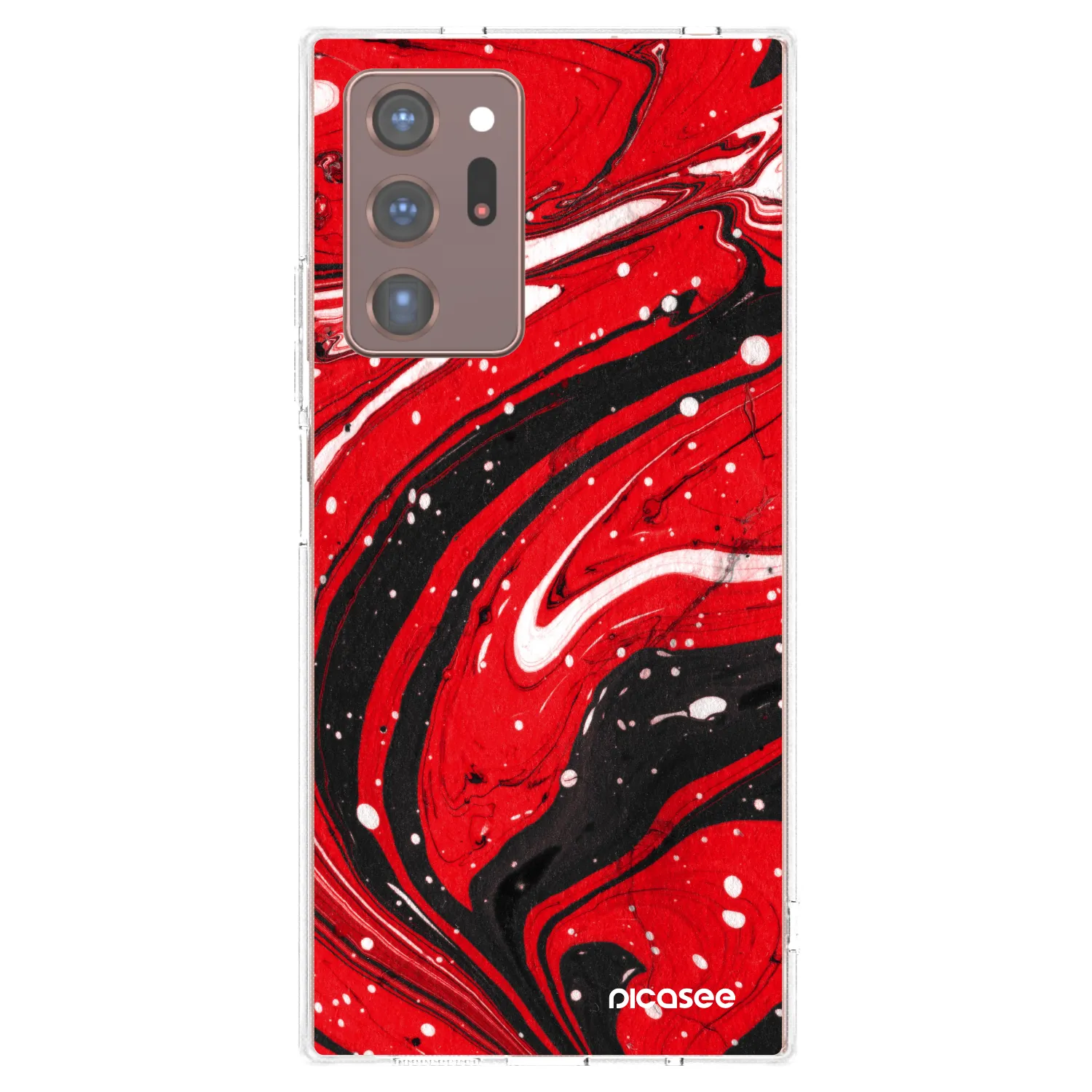 Picasee Samsung Galaxy Note 20 Ultra Hülle - Transparentes Silikon - Red black