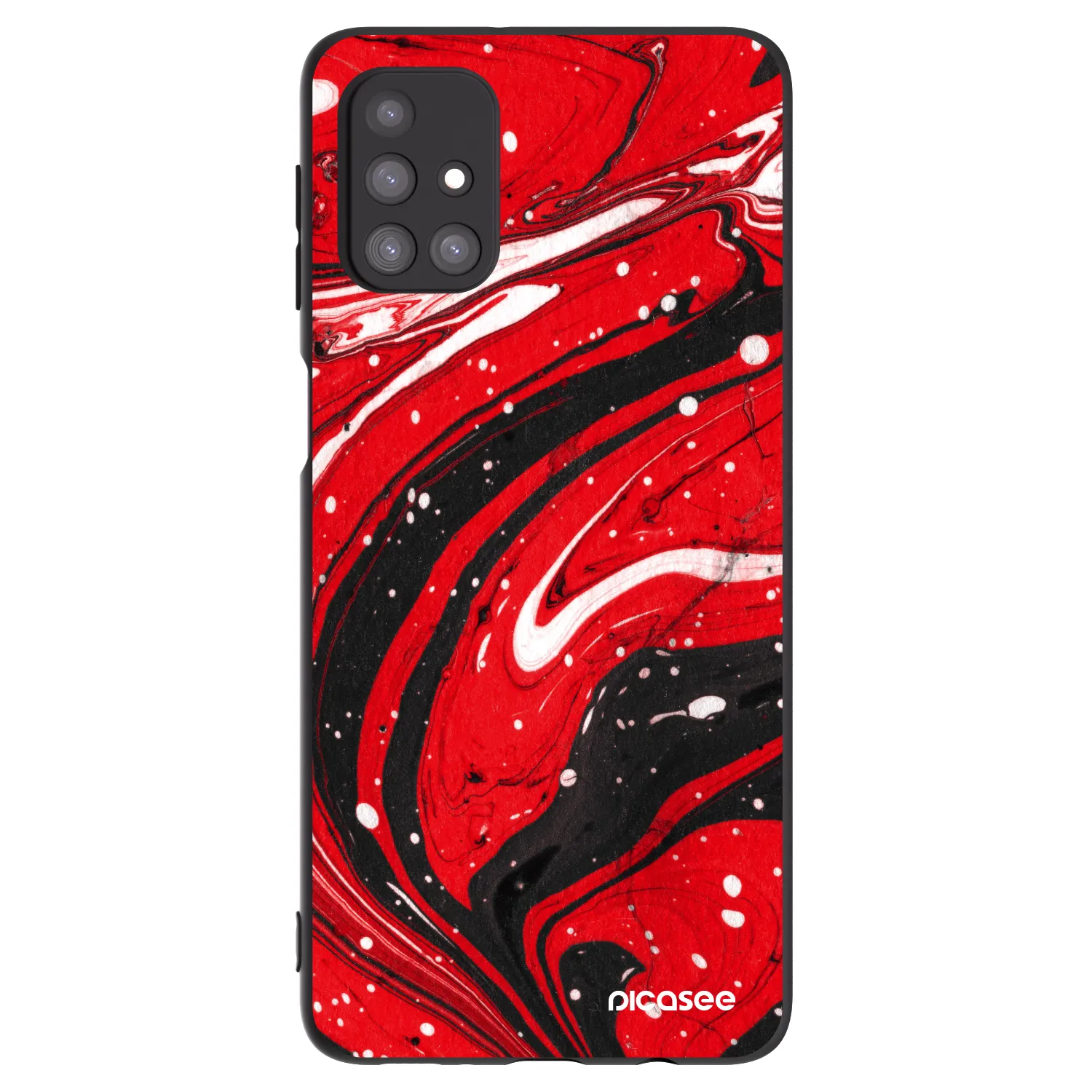 Picasee Samsung Galaxy M31s Hülle - Schwarzes Silikon - Red black