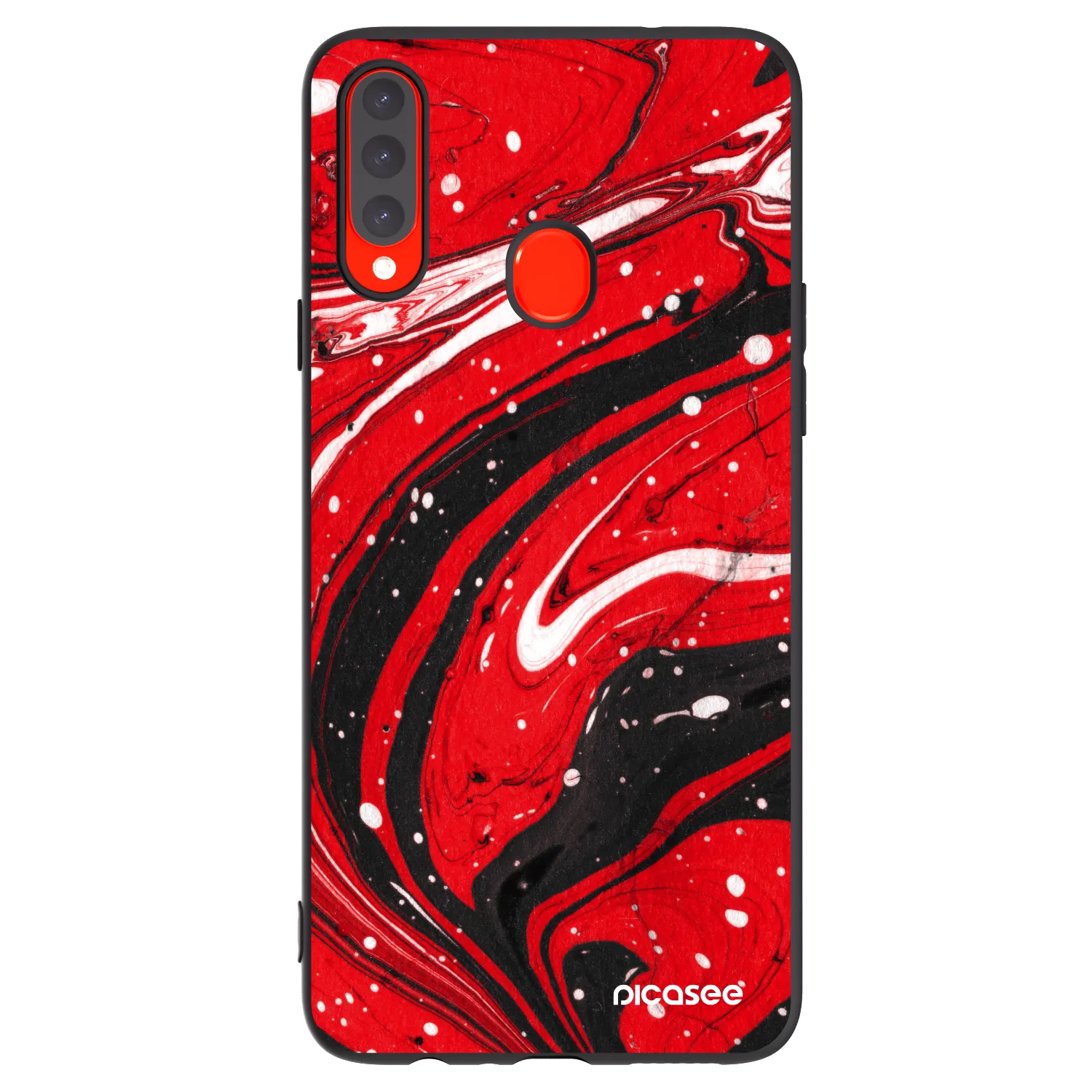 Picasee Samsung Galaxy A20s Hülle - Schwarzes Silikon - Red black