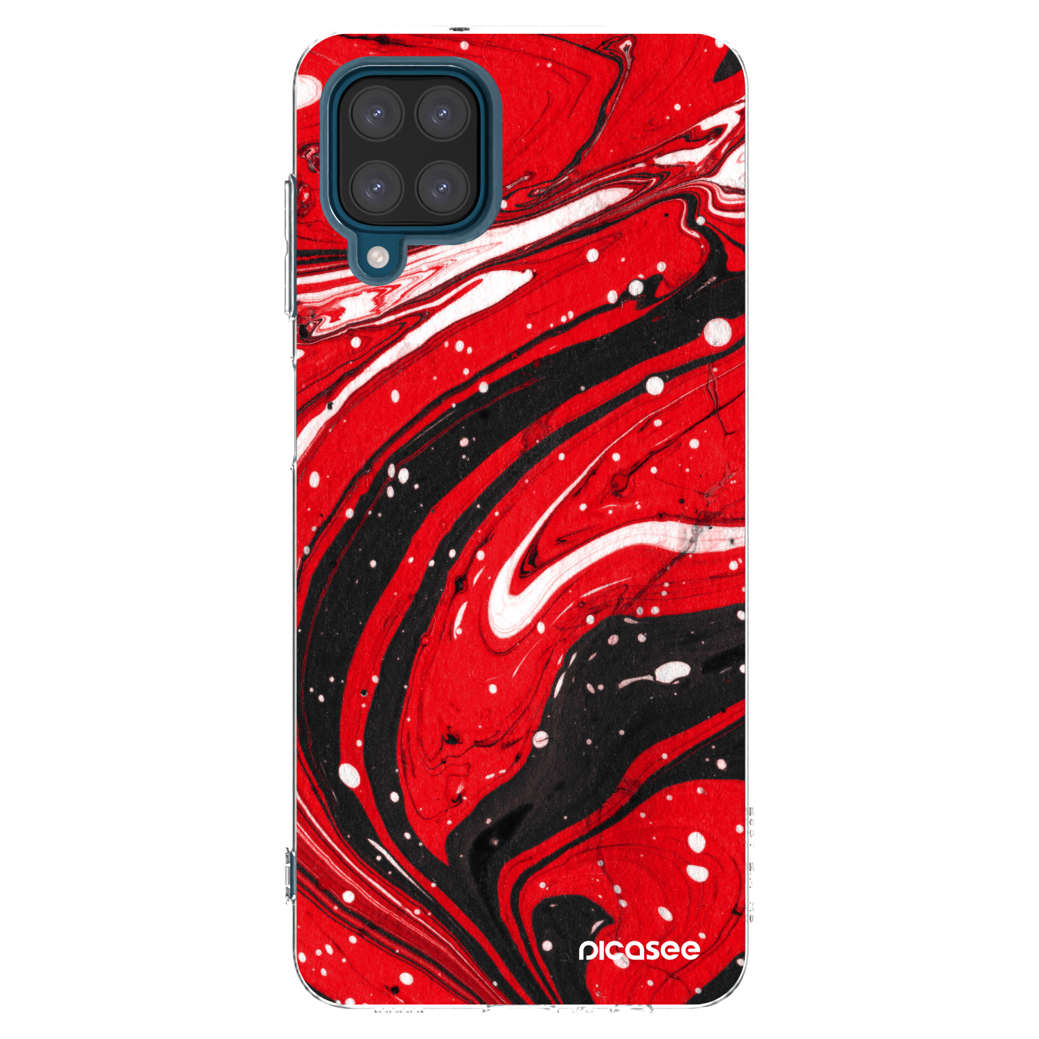 Picasee Samsung Galaxy A12 A125F Hülle - Transparentes Silikon - Red black