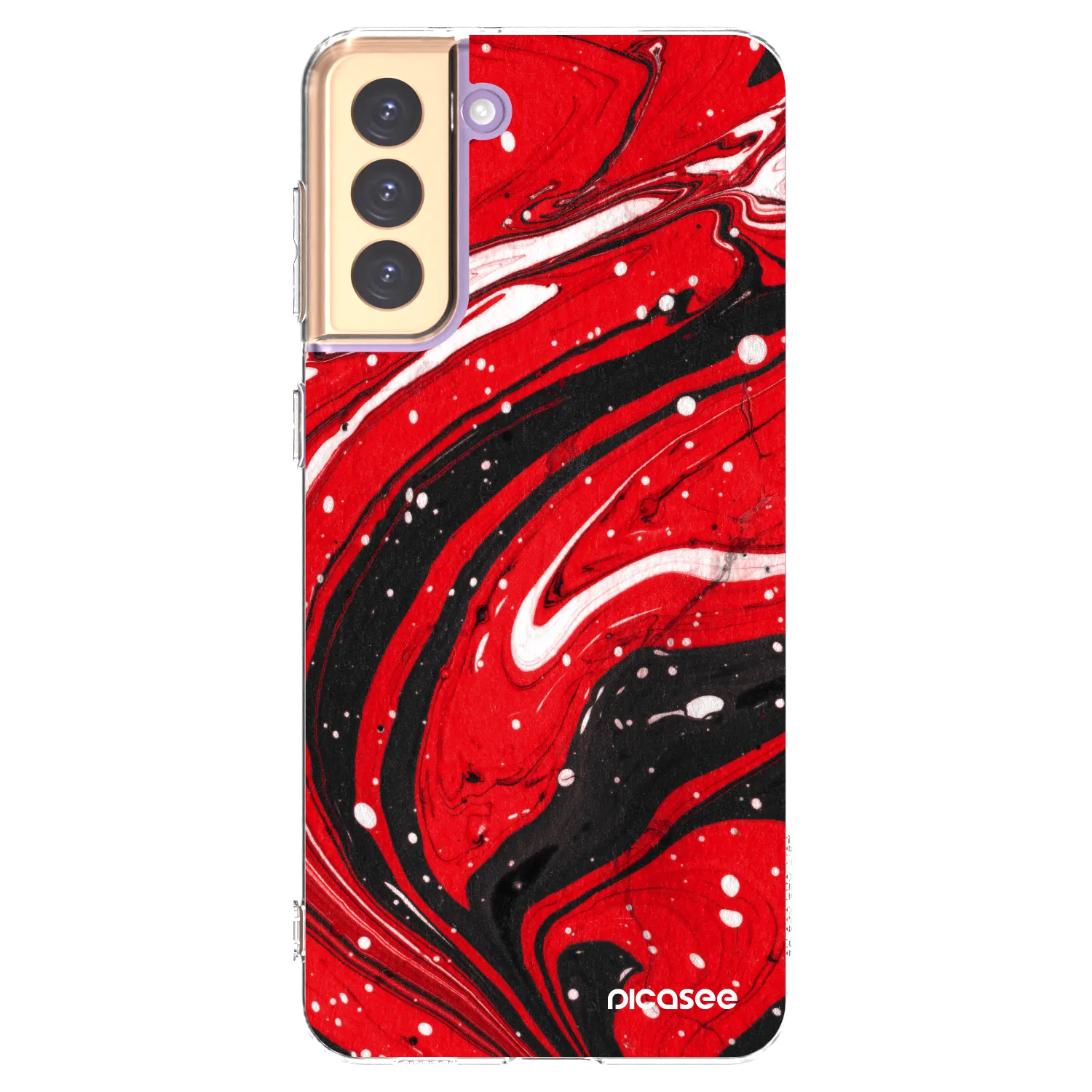 Picasee Samsung Galaxy S21+ 5G G996F Hülle - Transparentes Silikon - Red black