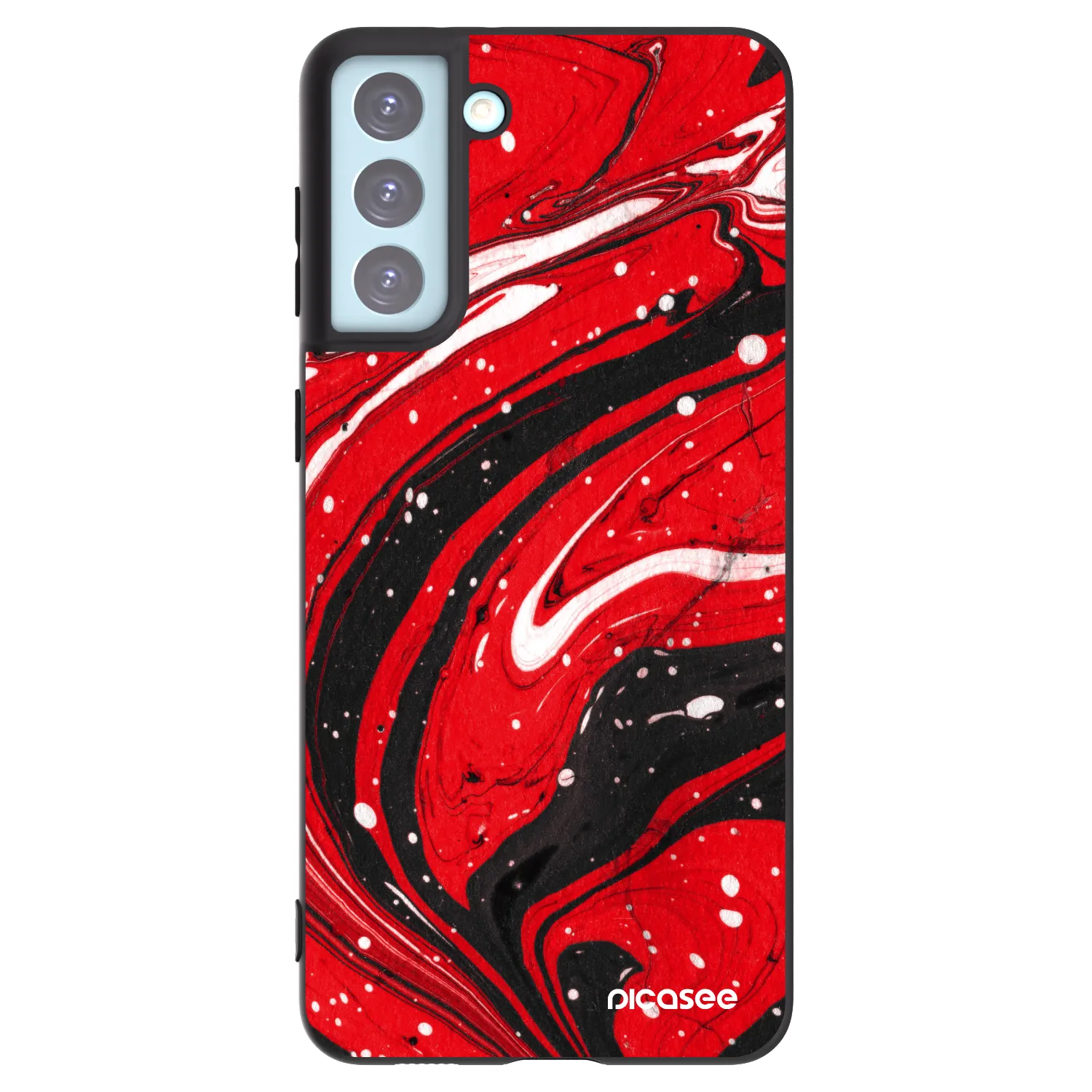 Picasee Samsung Galaxy S21+ 5G G996F Hülle - Schwarzes Silikon - Red black