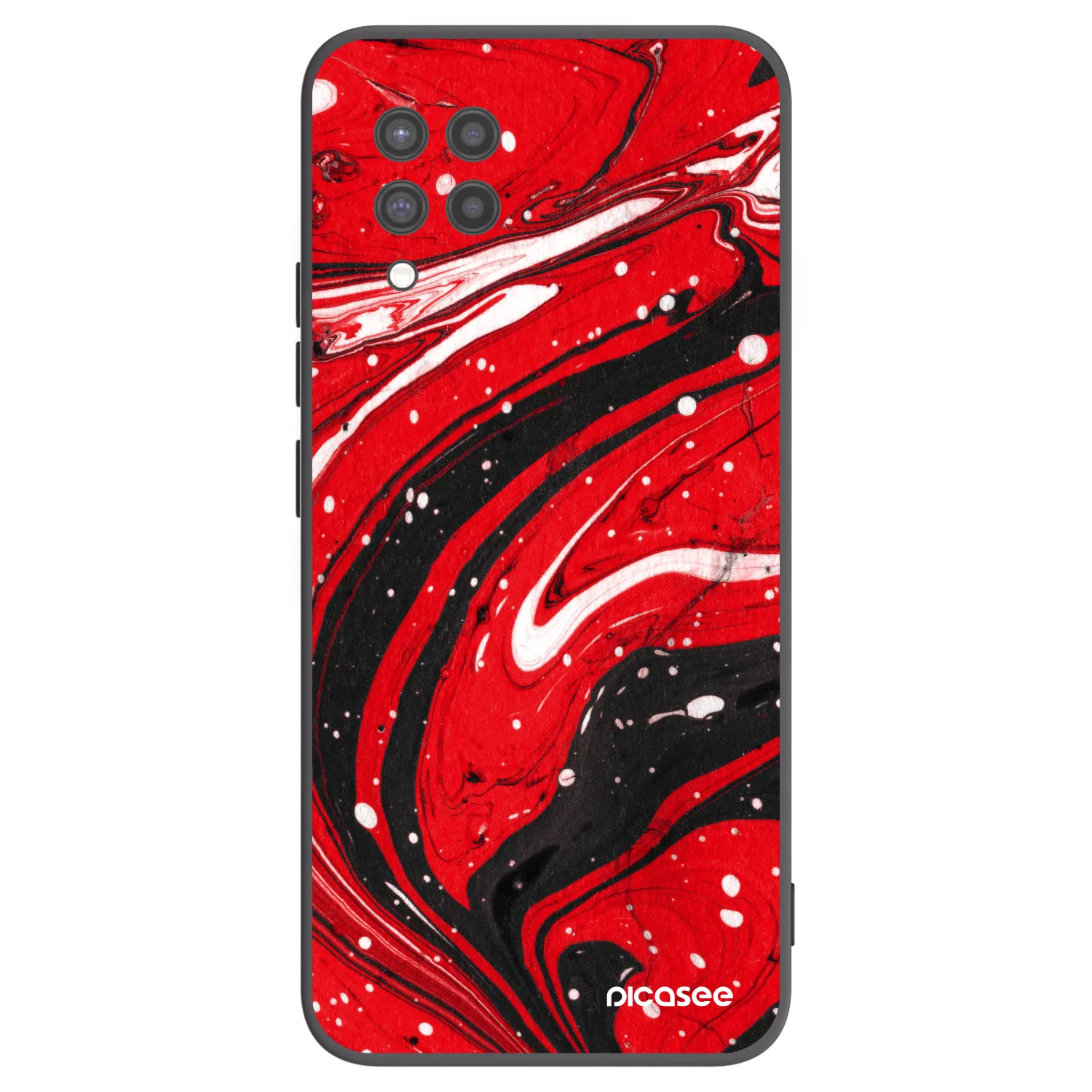 Picasee Samsung Galaxy A42 A426B Hülle - Schwarzes Silikon - Red black