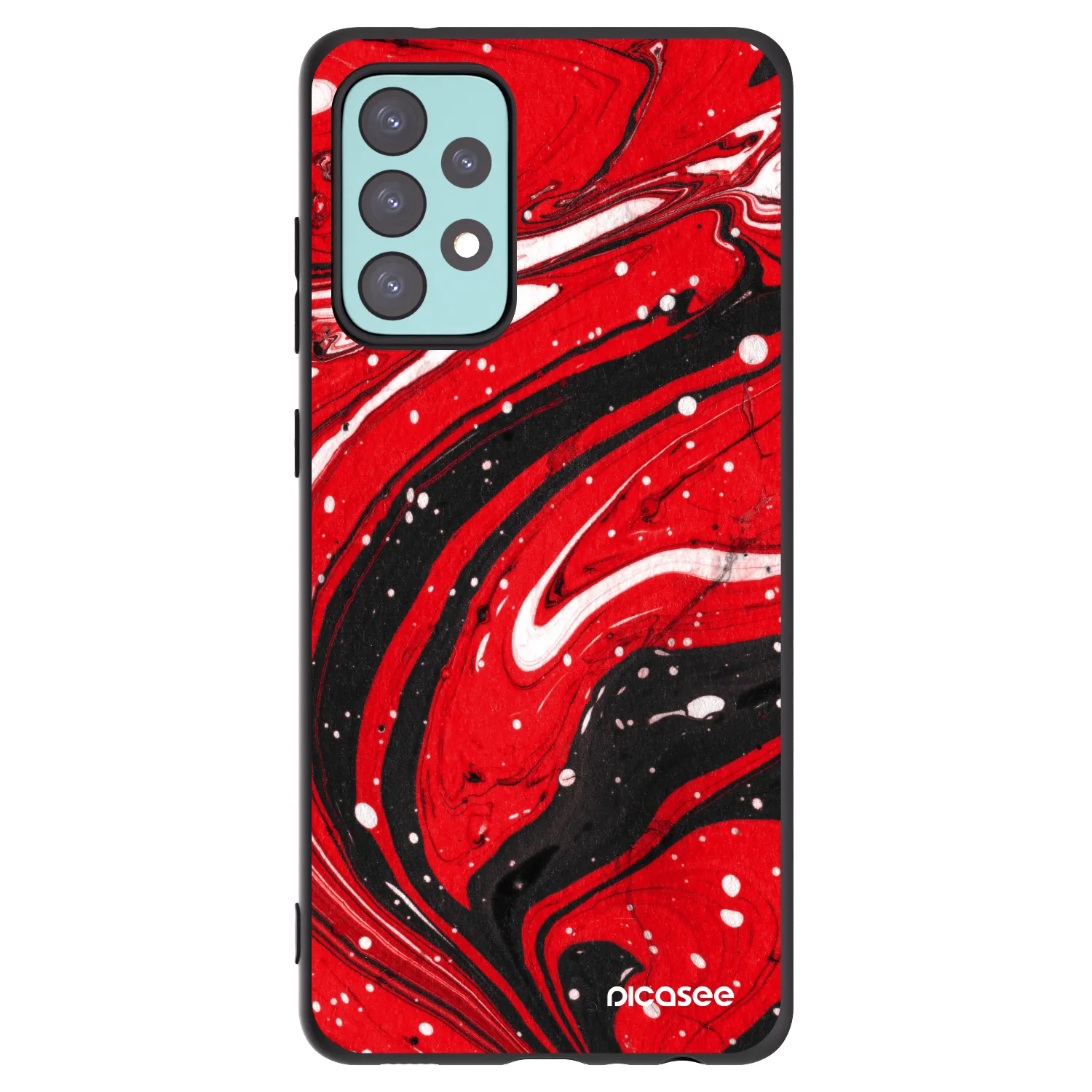 Picasee Samsung Galaxy A72 A725F Hülle - Schwarzes Silikon - Red black