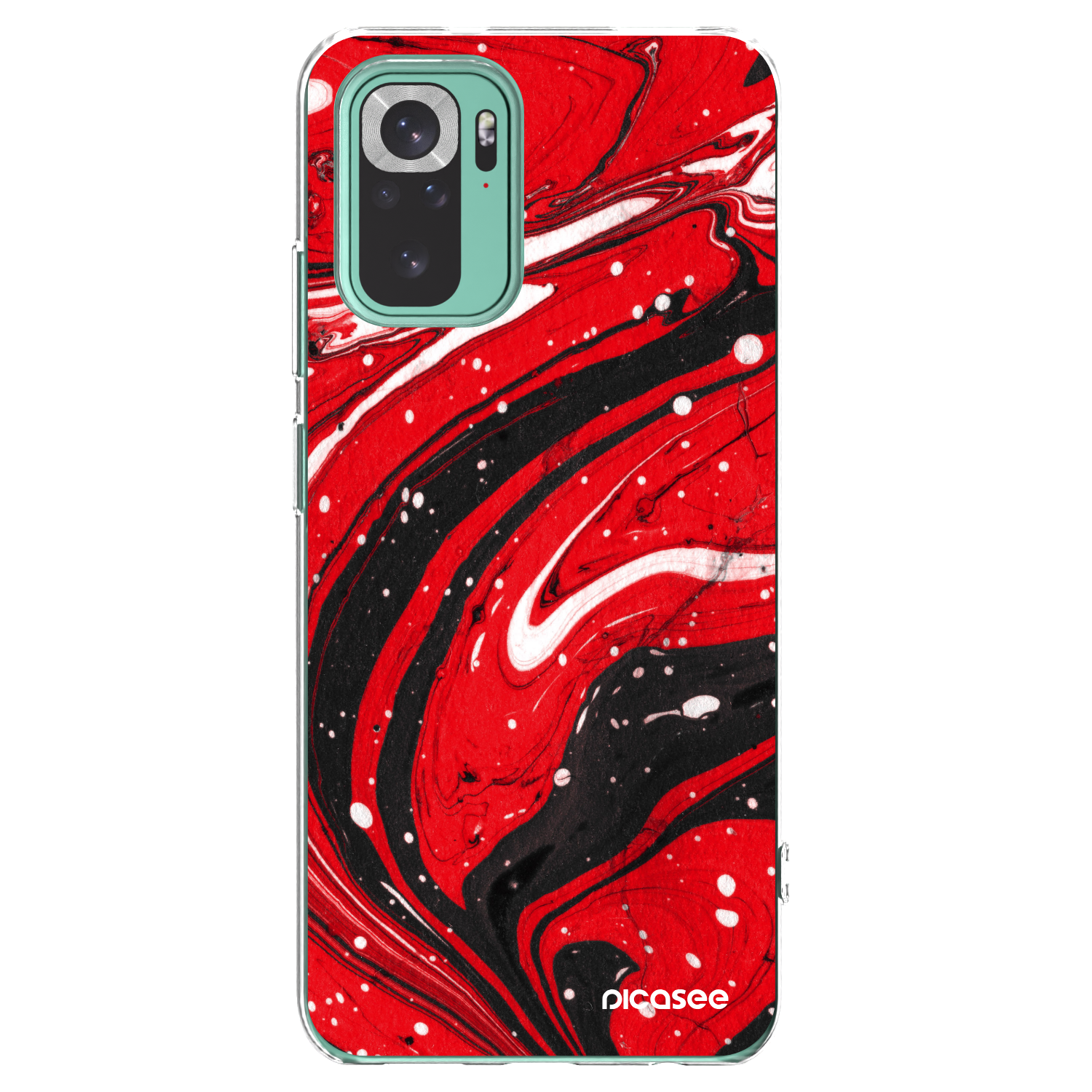 Picasee Xiaomi Redmi Note 10 Pro Hülle - Transparentes Silikon - Red black