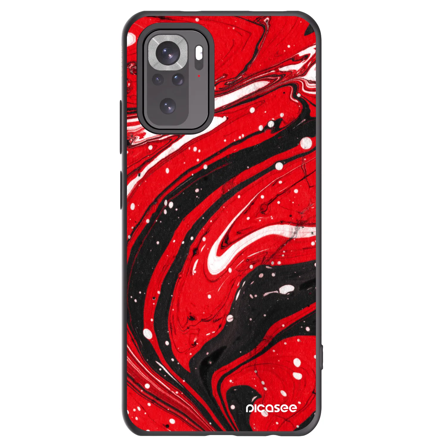 Picasee Xiaomi Redmi Note 10S Hülle - Schwarzes Silikon - Red black