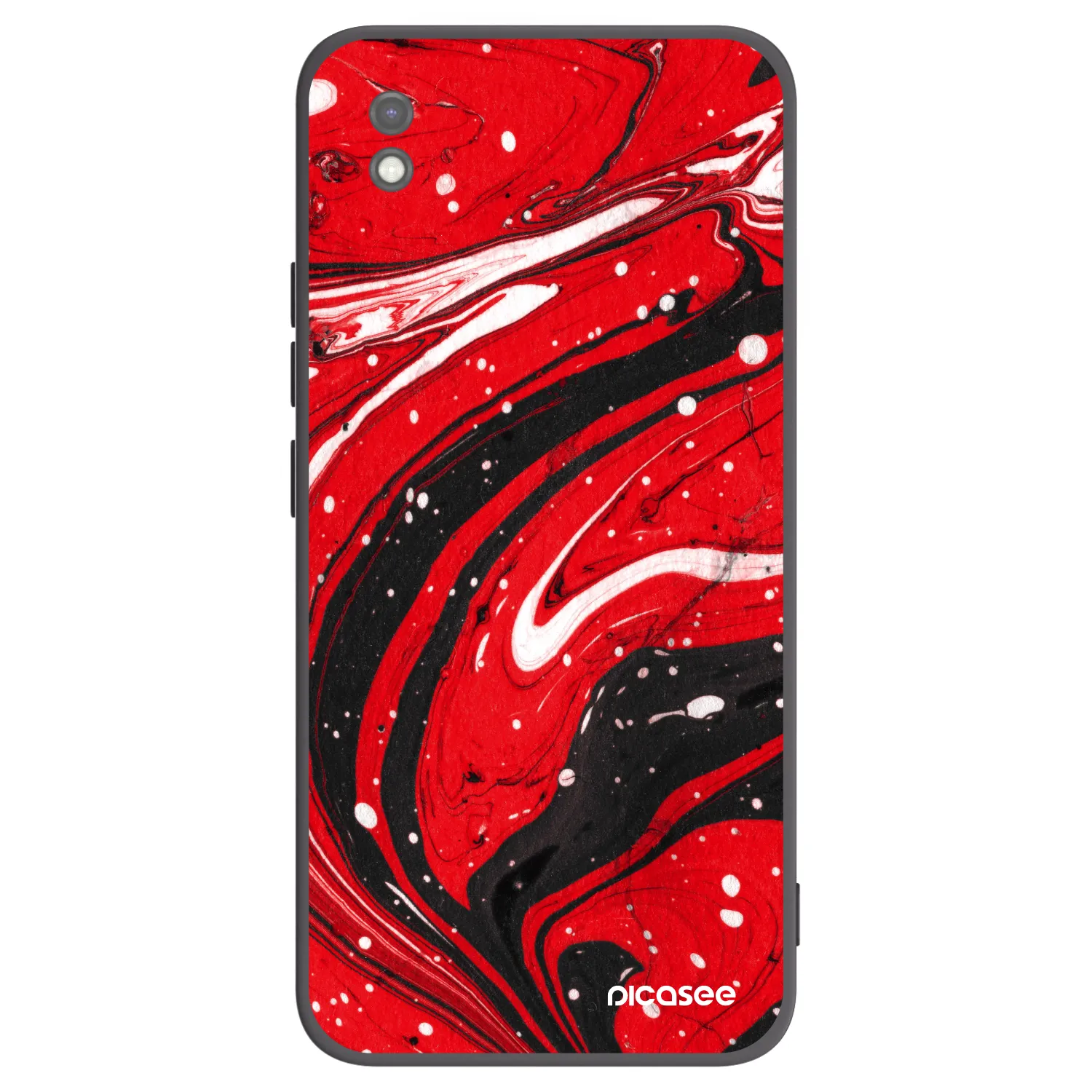 Picasee Xiaomi Redmi 9AT Hülle - Schwarzes Silikon - Red black