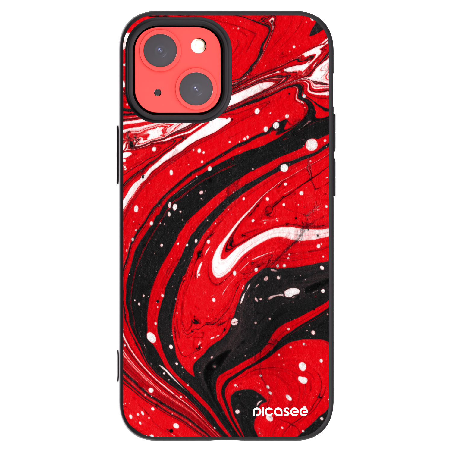 Picasee Apple iPhone 13 mini Hülle - Schwarzes Silikon - Red black