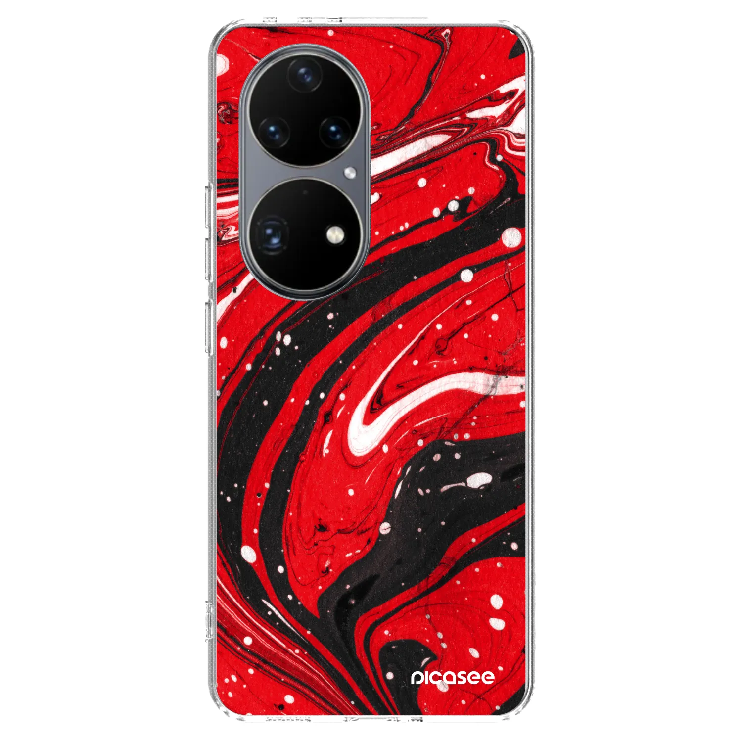 Picasee Huawei P50 Hülle - Transparentes Silikon - Red black