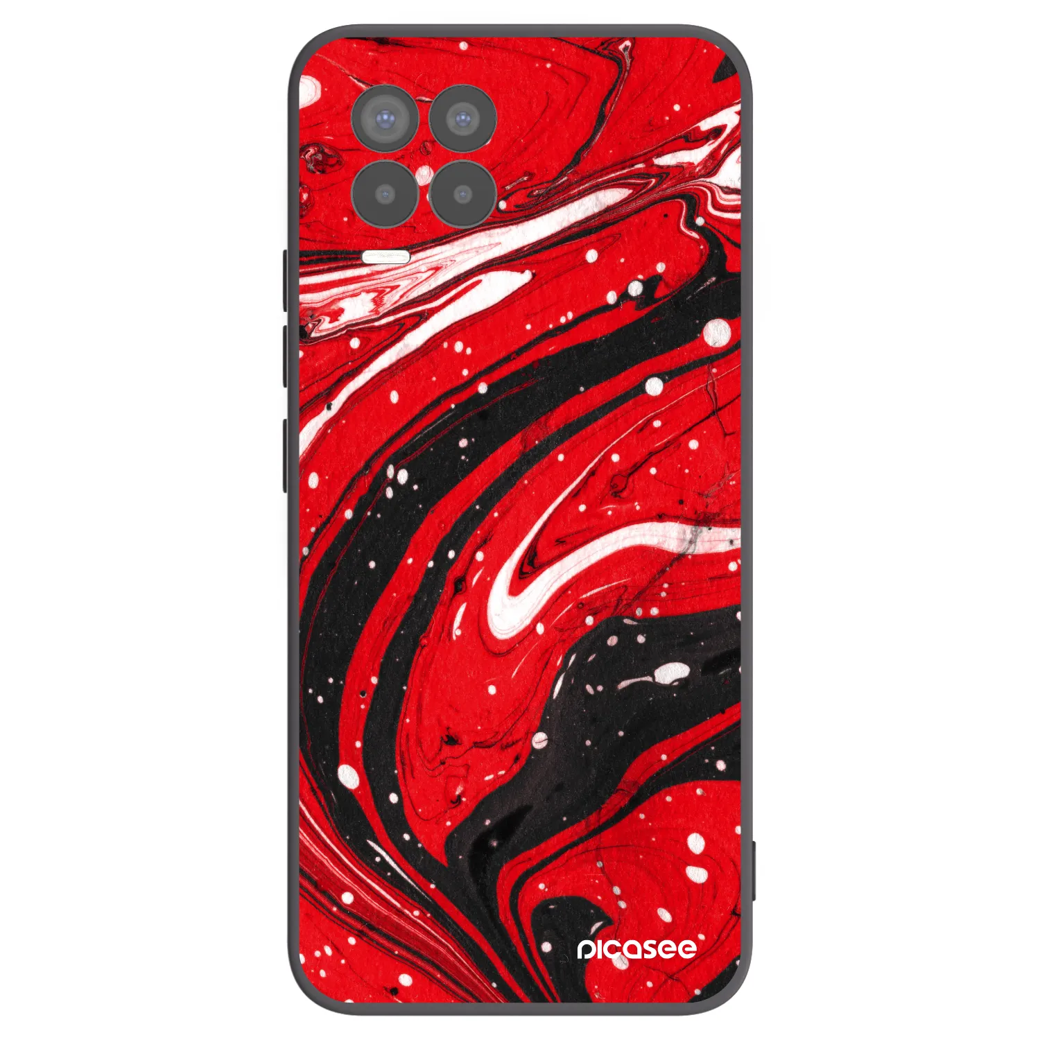 Picasee Realme 8 4G Hülle - Schwarzes Silikon - Red black