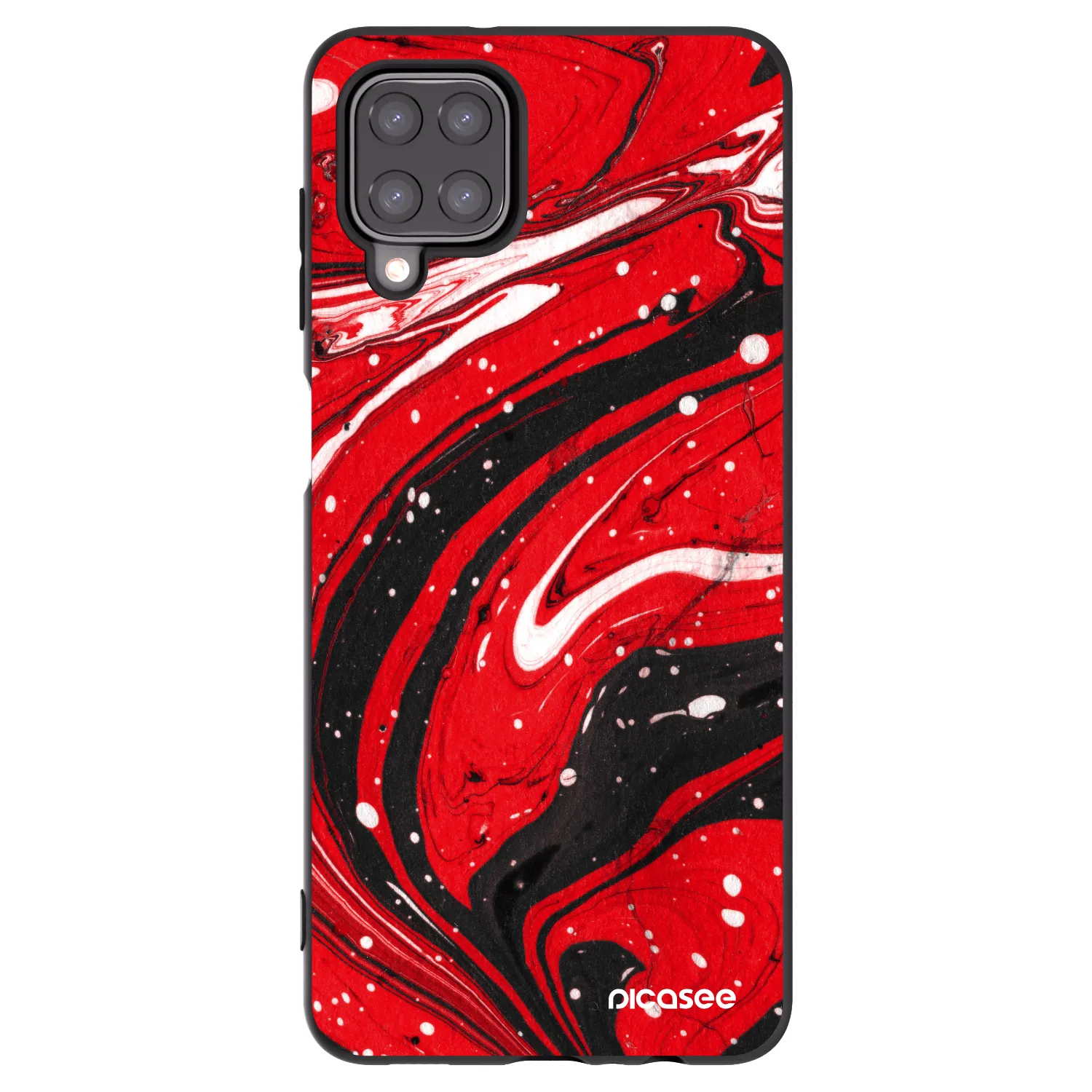 Picasee Samsung Galaxy M12 M127F Hülle - Schwarzes Silikon - Red black