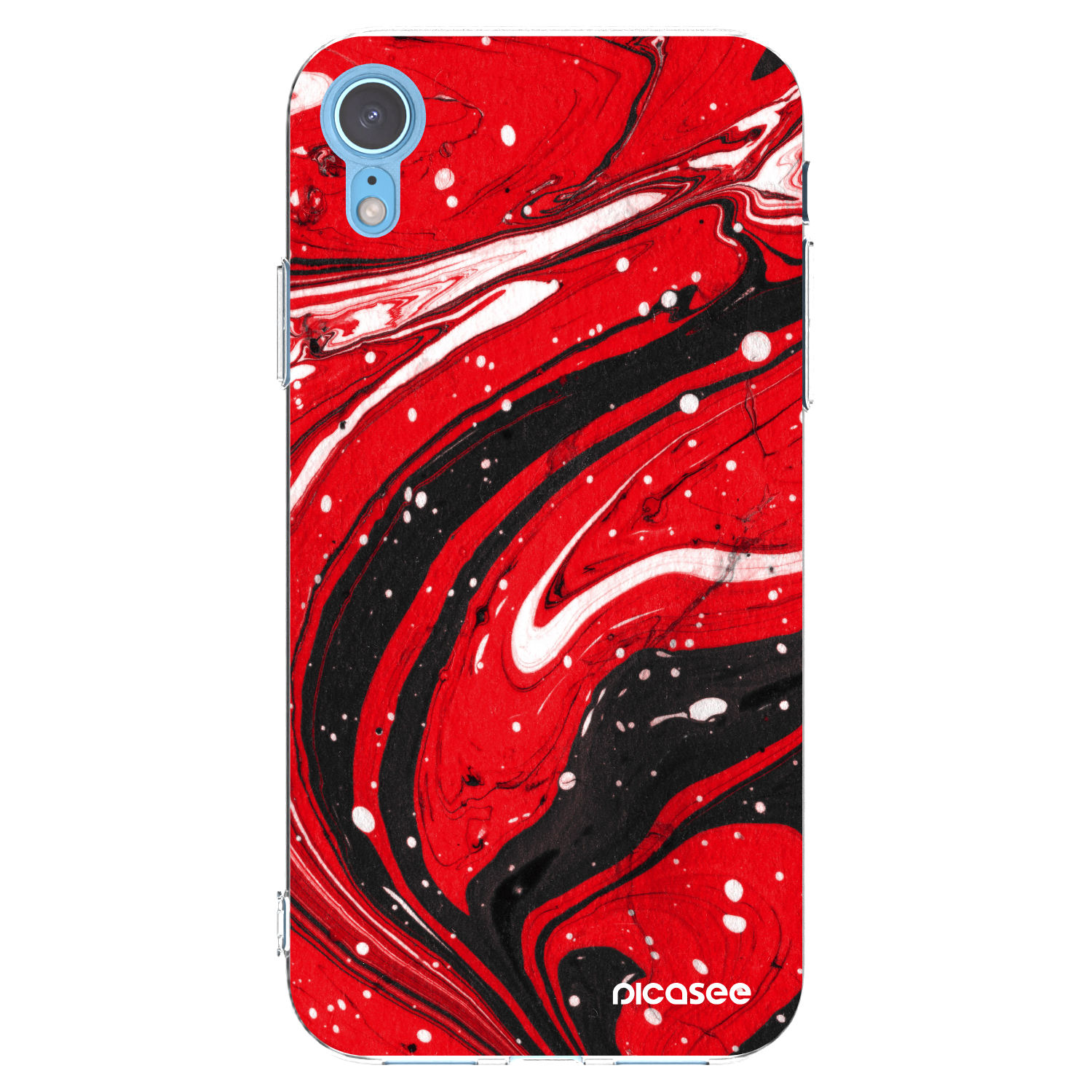 Picasee Apple iPhone XR Hülle - Transparentes Silikon - Red black