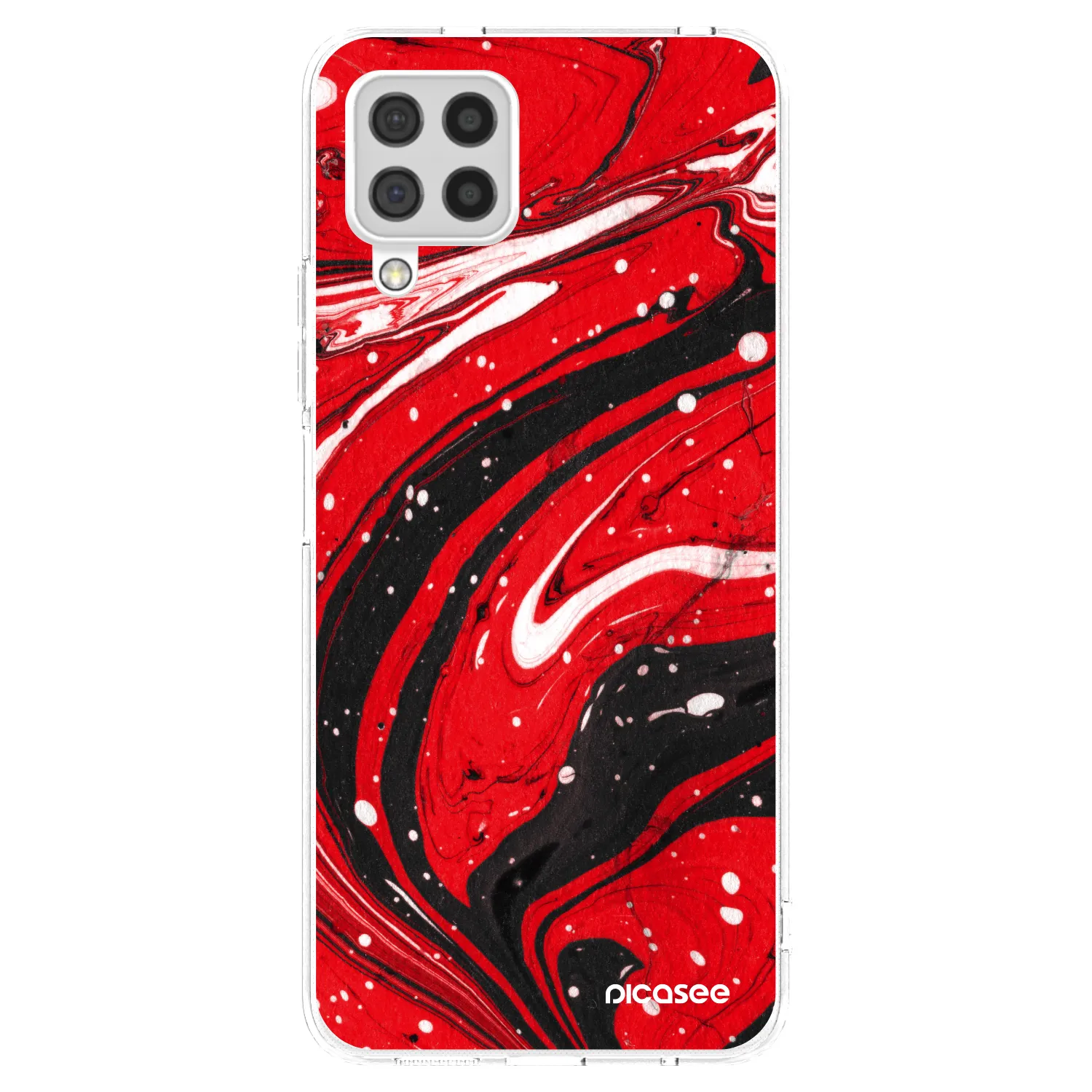 Picasee Samsung Galaxy A22 A225F 4G Hülle - Transparentes Silikon - Red black