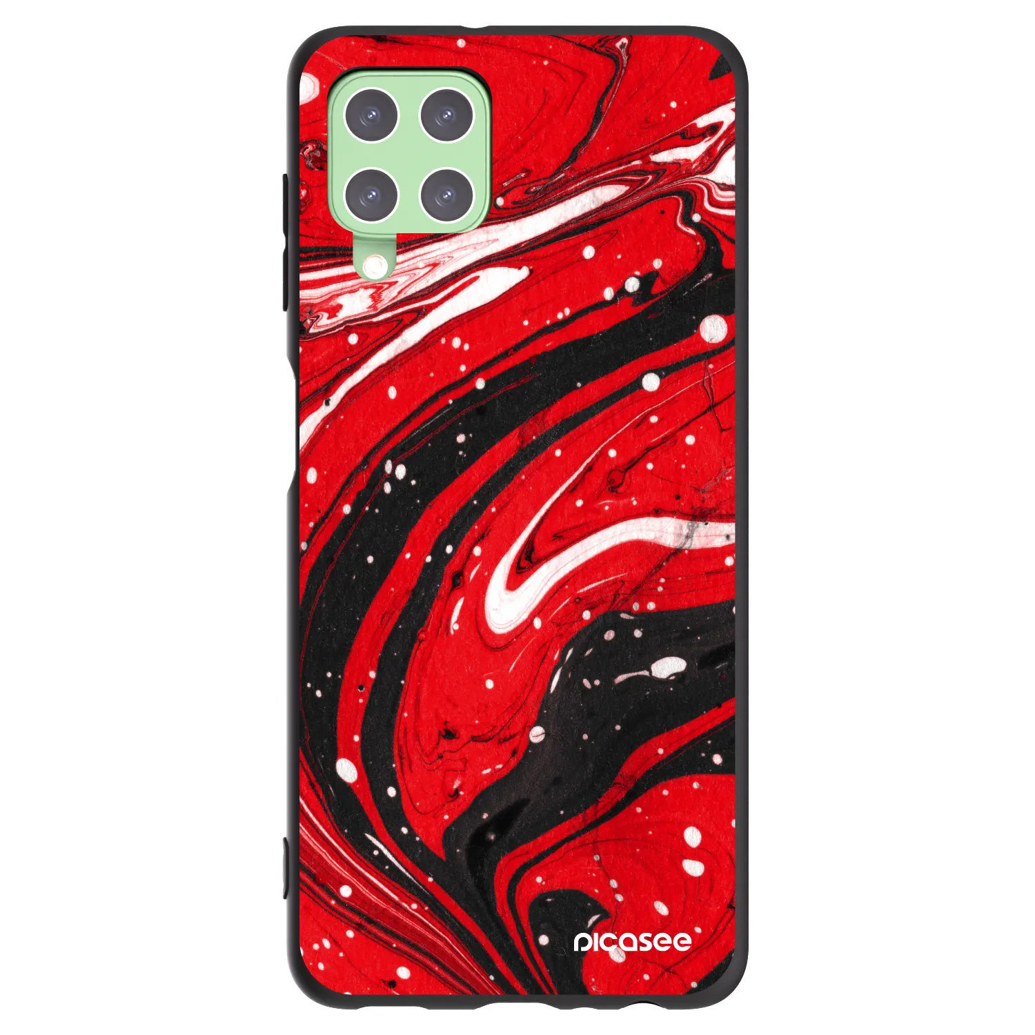 Picasee Samsung Galaxy A22 A225F 4G Hülle - Schwarzes Silikon - Red black