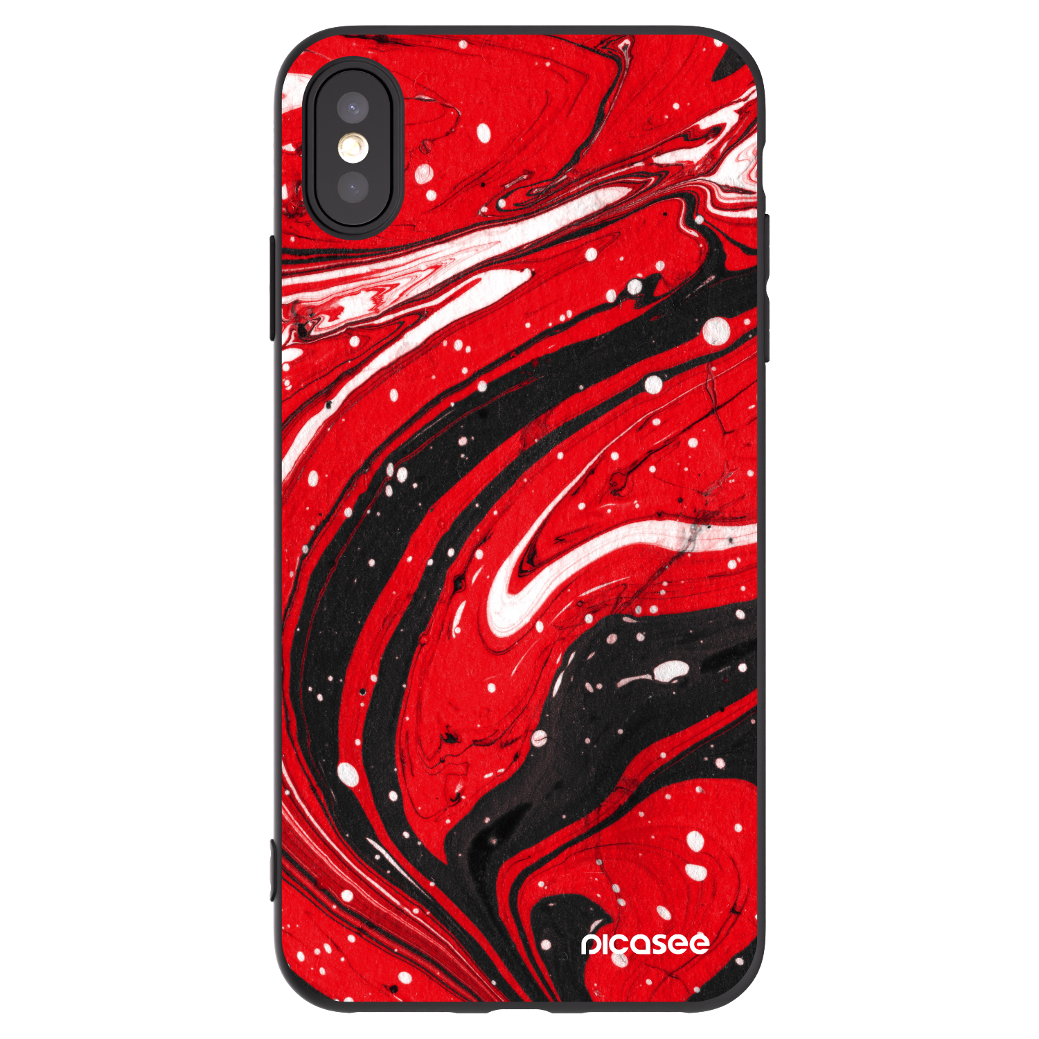 Picasee Apple iPhone XS Max Hülle - Schwarzes Silikon - Red black