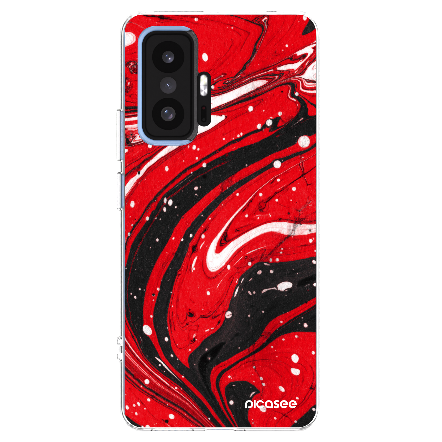Picasee Xiaomi 11T Hülle - Transparentes Silikon - Red black
