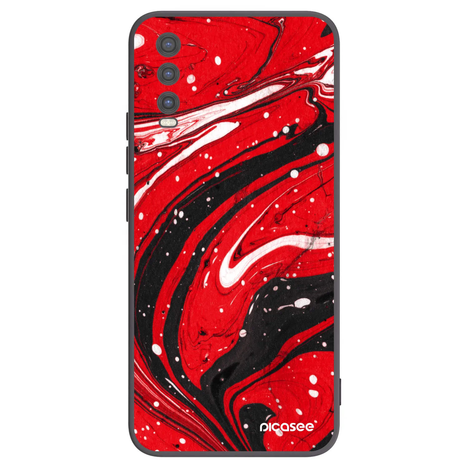 Picasee Vivo Y20s Hülle - Schwarzes Silikon - Red black