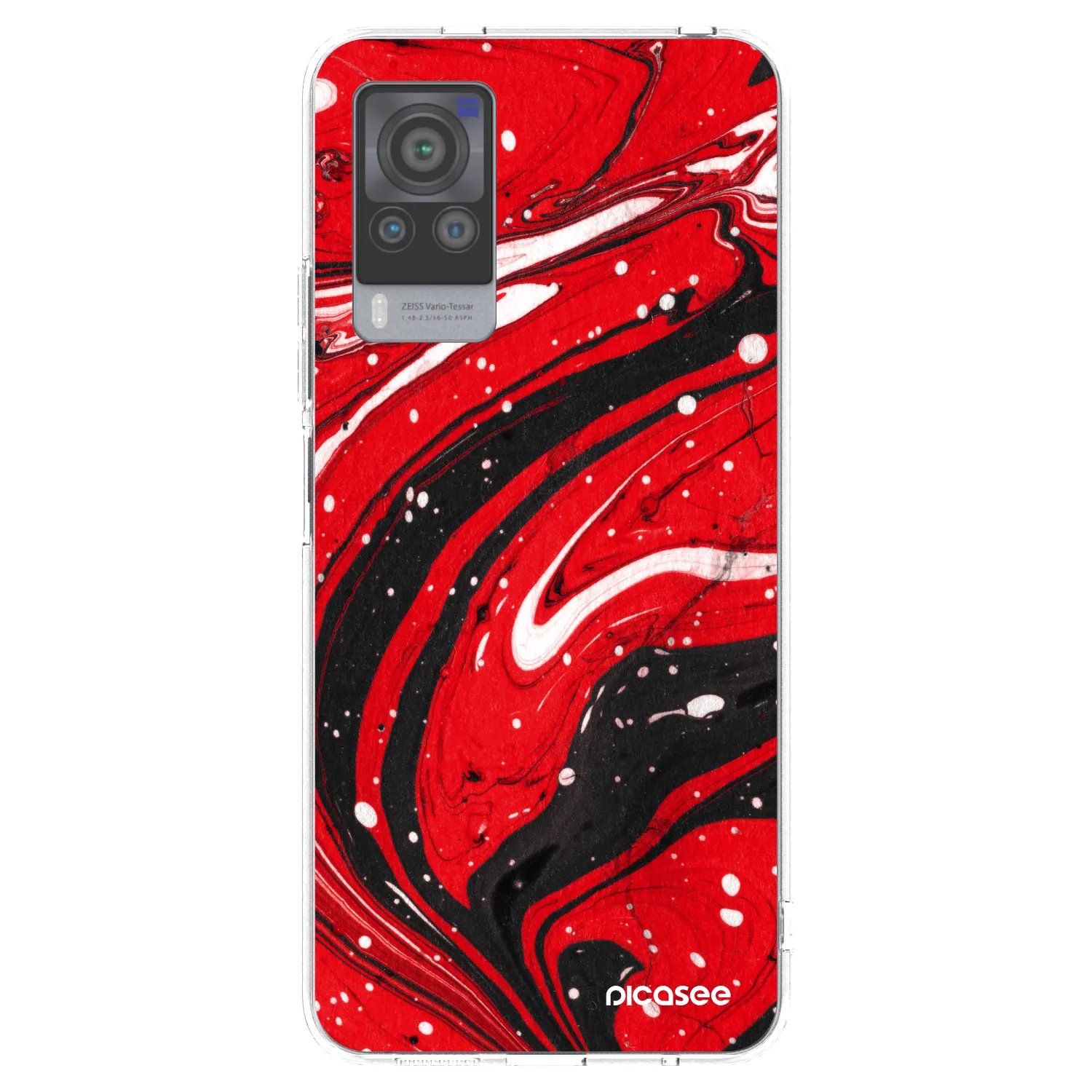 Picasee Vivo X60 Pro 5G Hülle - Transparentes Silikon - Red black
