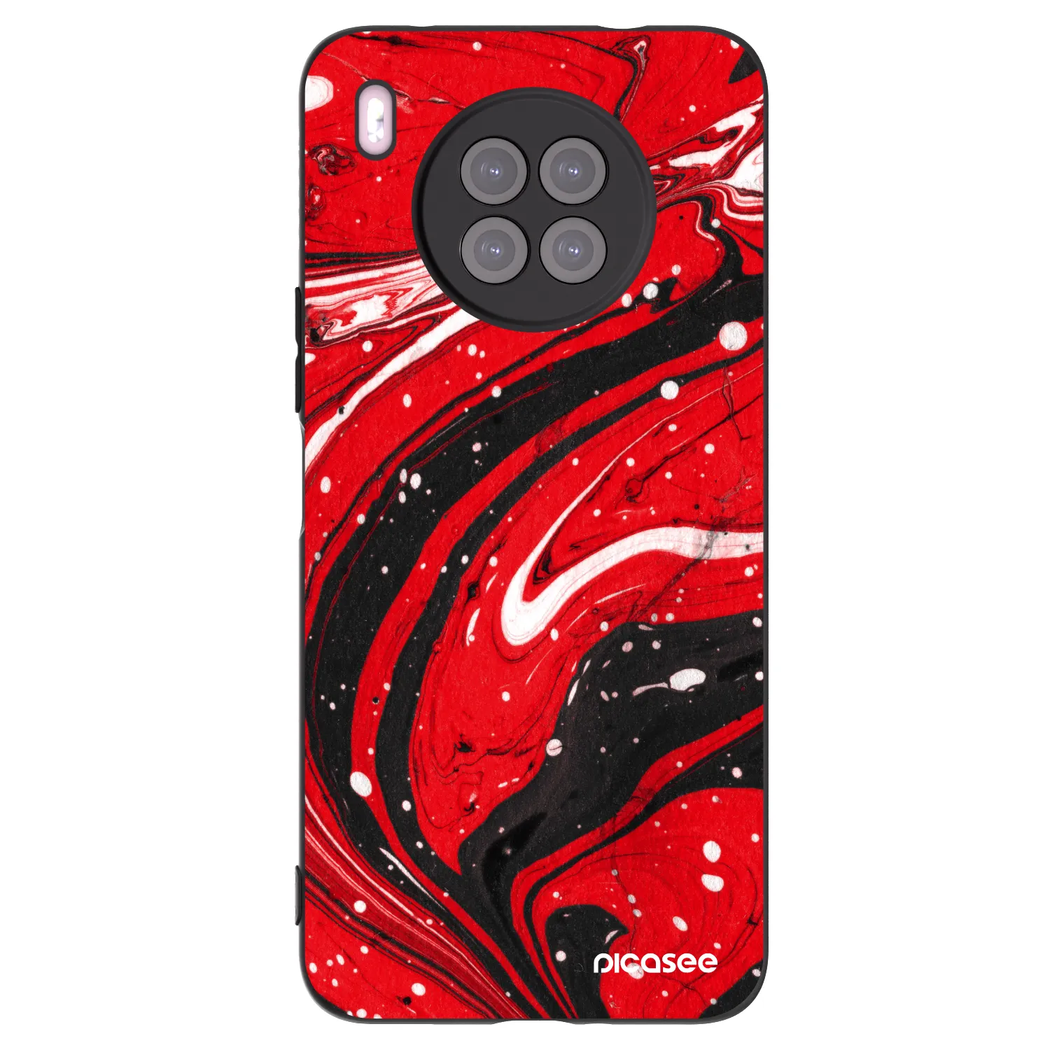 Picasee Huawei Nova 8i Hülle - Schwarzes Silikon - Red black