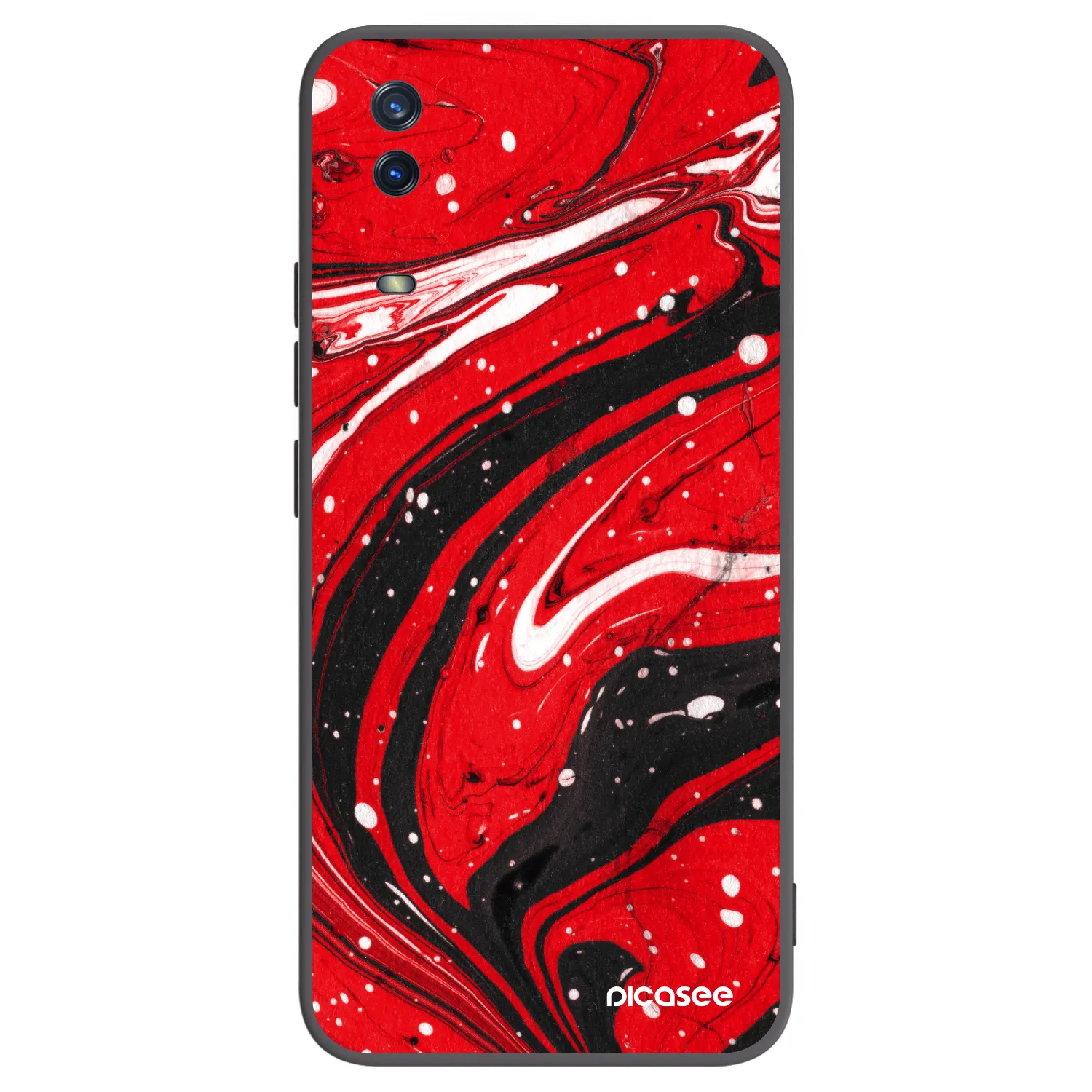 Picasee Vivo Y11s Hülle - Schwarzes Silikon - Red black